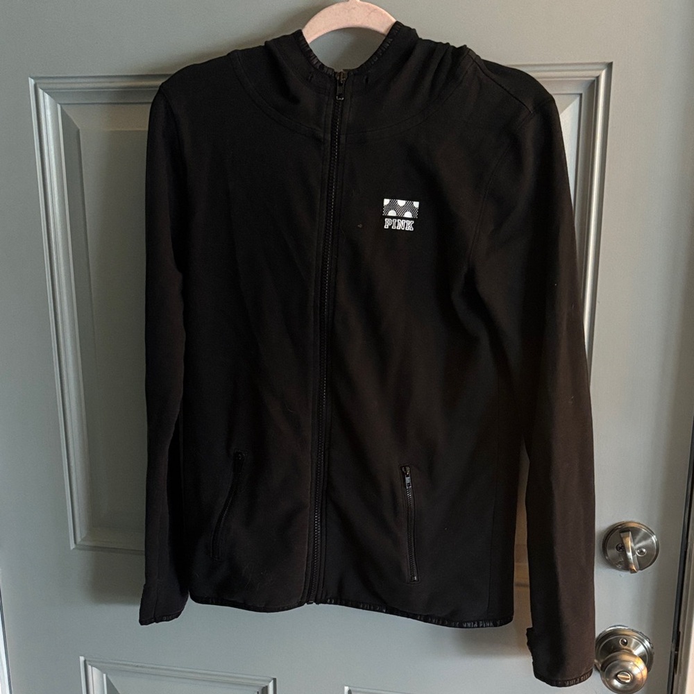 Victoria's Secret PINK Black Full-Zip Hoodie